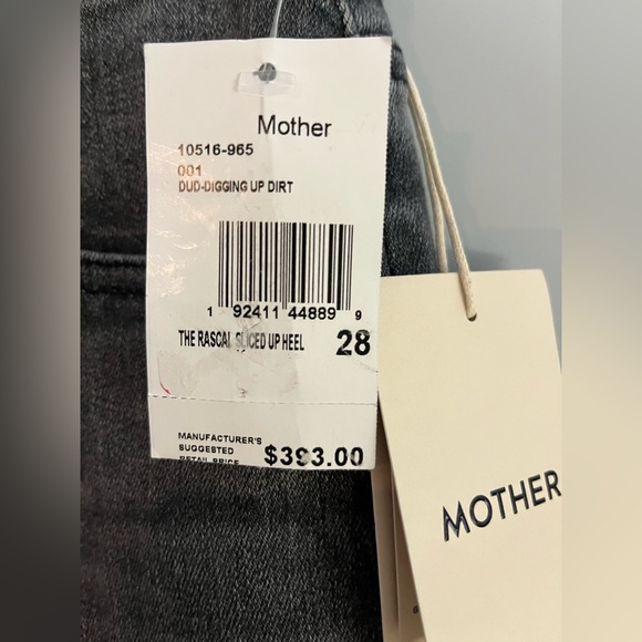💥NWT MOTHER Denim The Rascal Sliced Up Heel Jean in Digging Up Dirt size 28 🛍️ - Picture 5 of 6